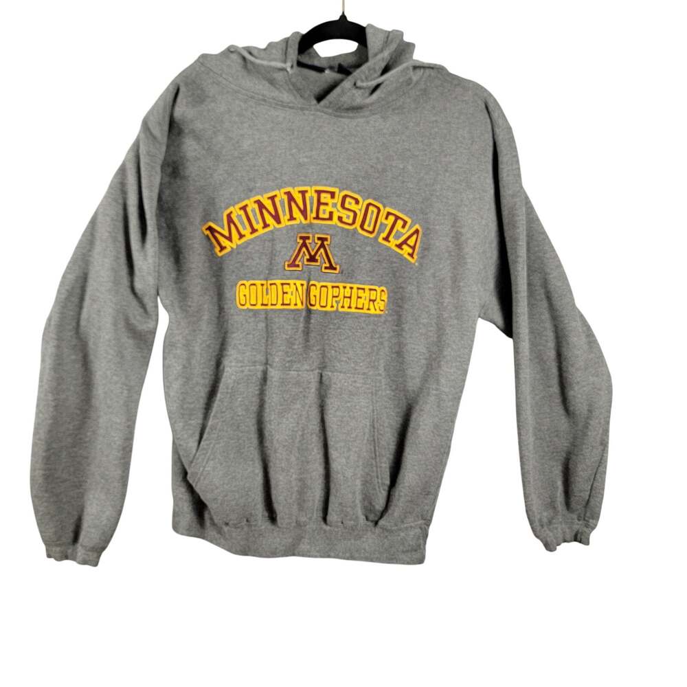 Vintage Minnesota Golden Gophers Hoodie Mens Medium Gray Varsity Athletic